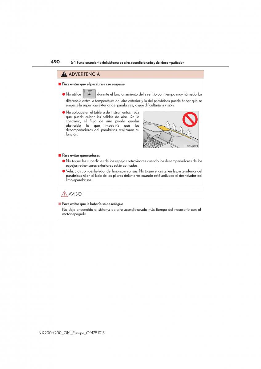 Lexus NX manual del propietario / page 490