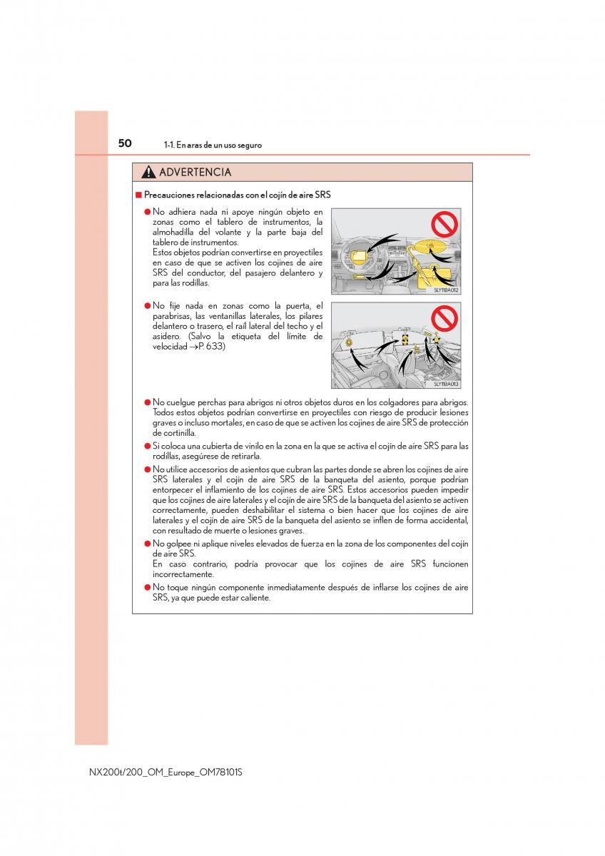 Lexus NX manual del propietario / page 50