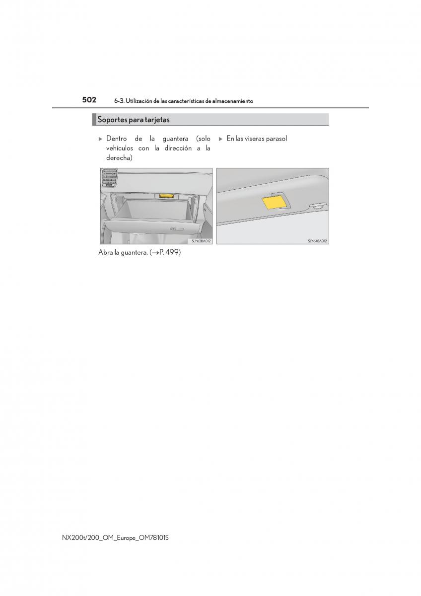 Lexus NX manual del propietario / page 502