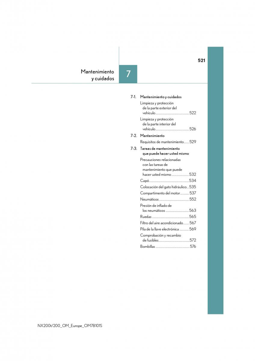 Lexus NX manual del propietario / page 521