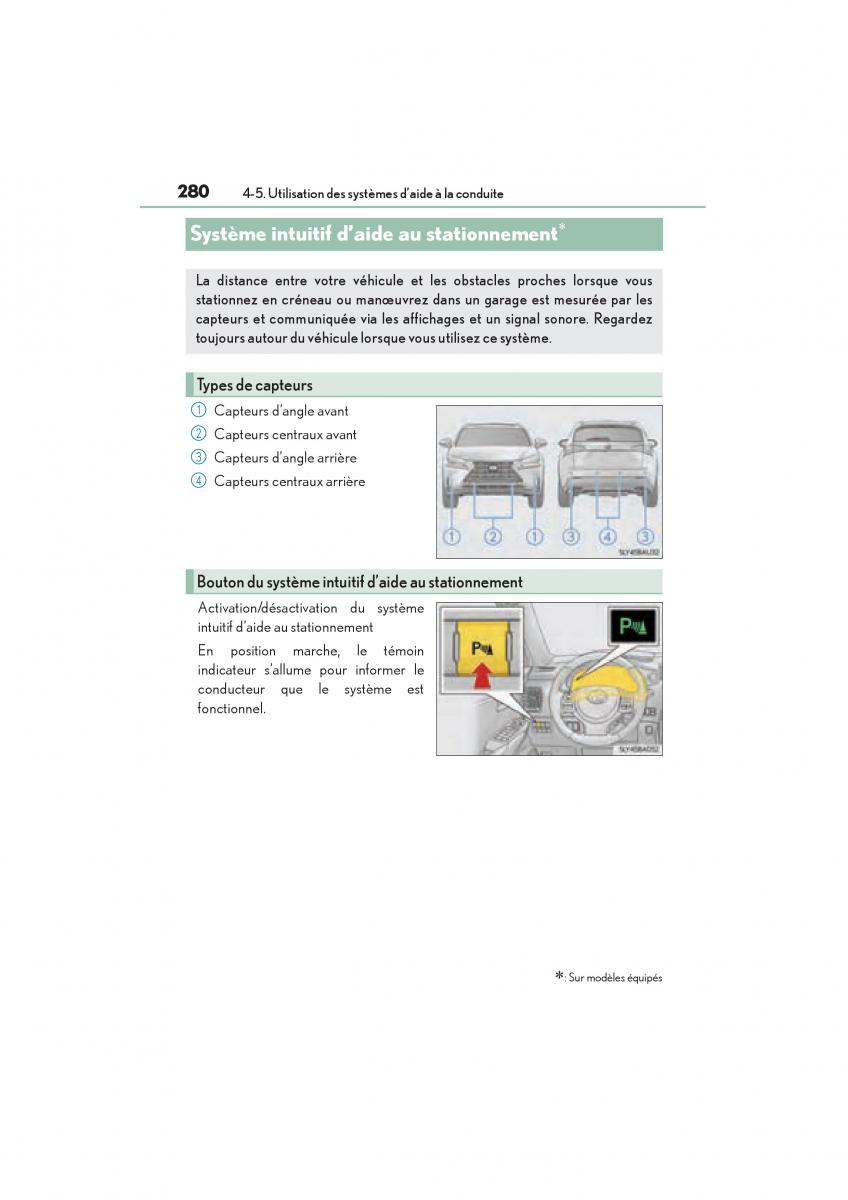 Lexus NX manuel du proprietaire / page 282