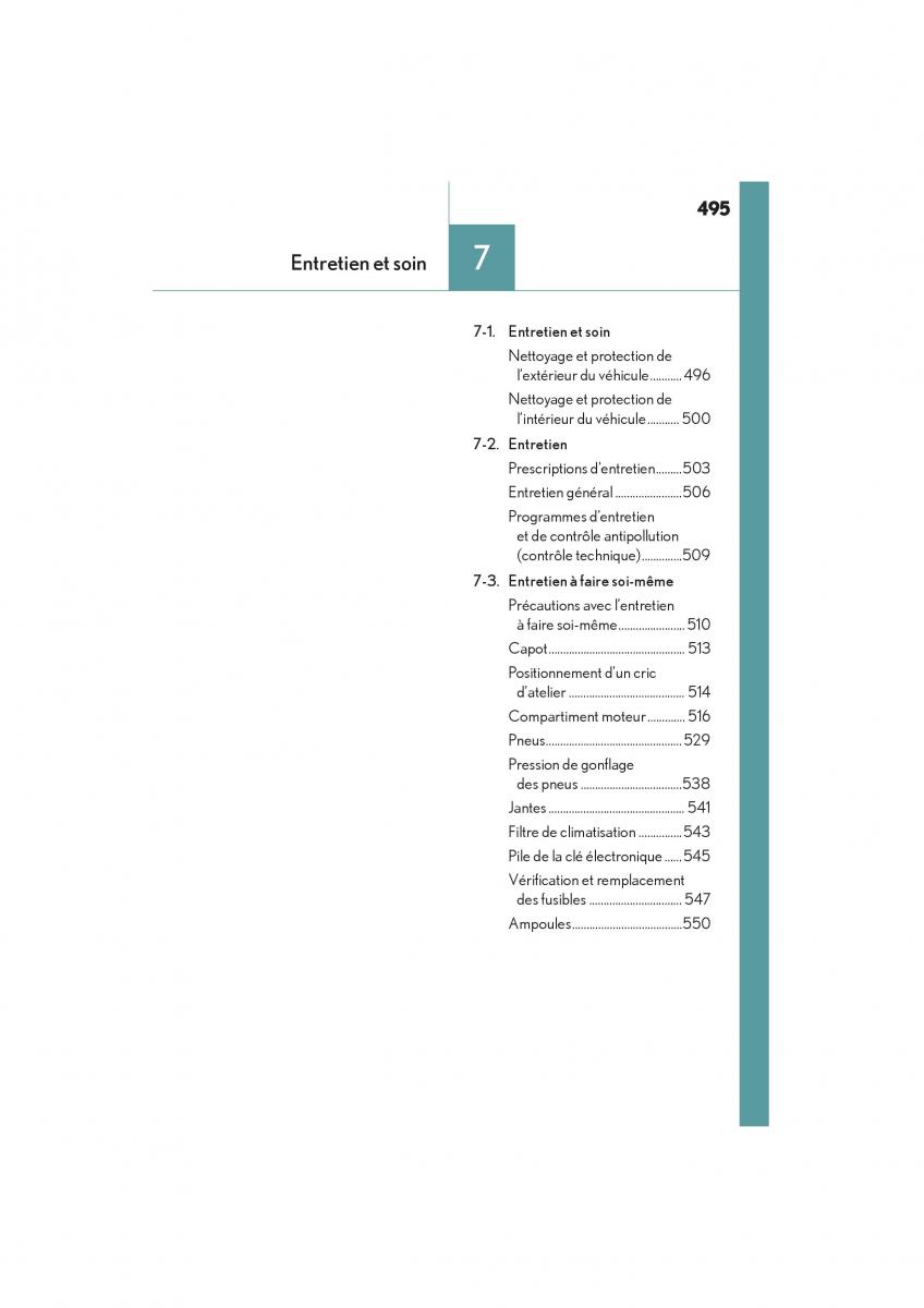 Lexus NX manuel du proprietaire / page 497