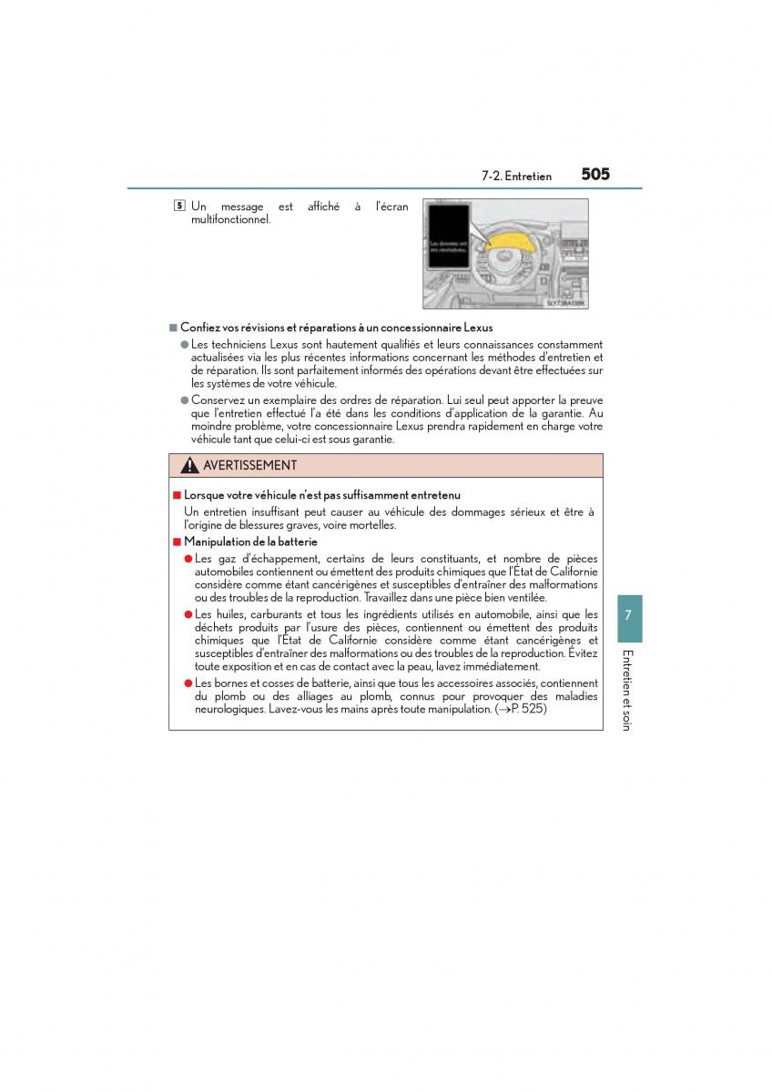 Lexus NX manuel du proprietaire / page 507