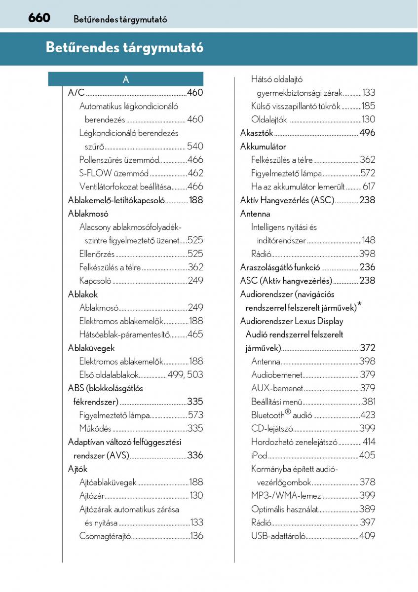 Lexus NX Kezelesi utmutato / page 660