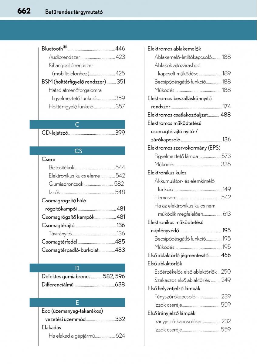 Lexus NX Kezelesi utmutato / page 662