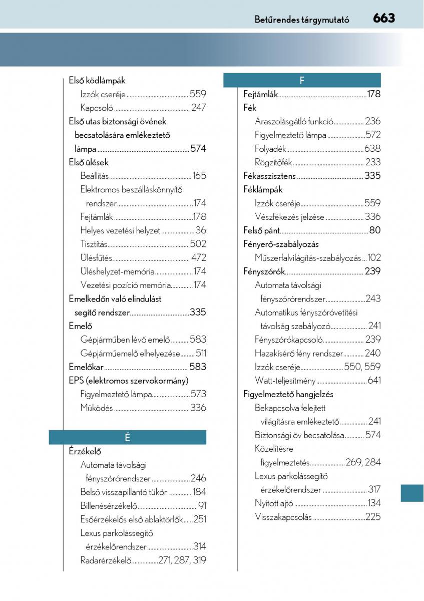 Lexus NX Kezelesi utmutato / page 663