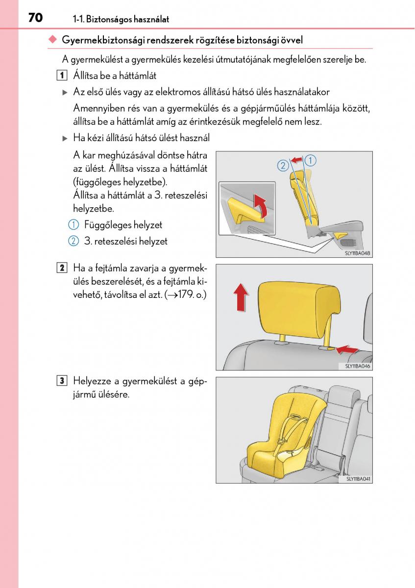 Lexus NX Kezelesi utmutato / page 70