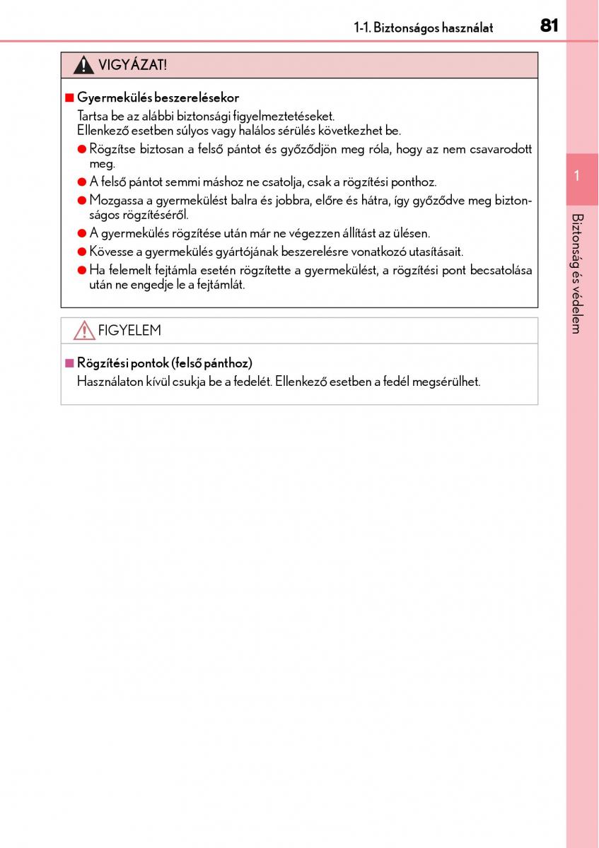 Lexus NX Kezelesi utmutato / page 81