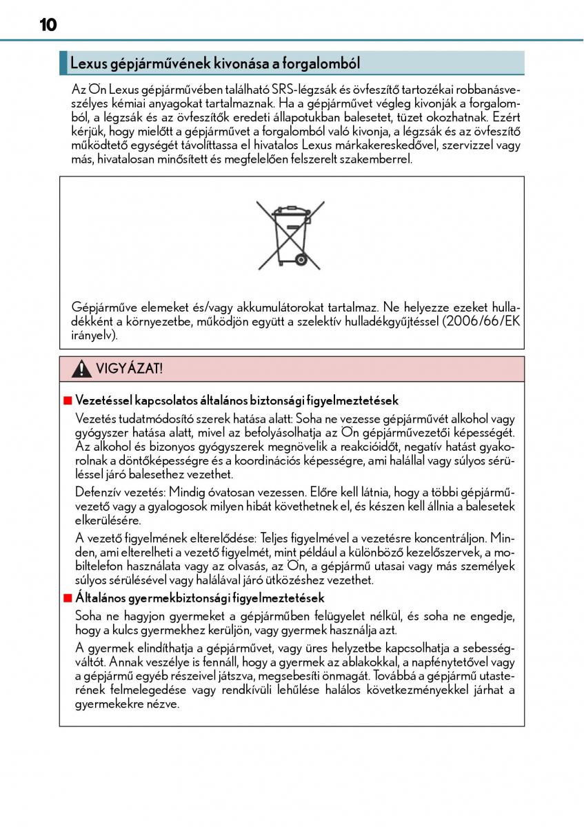 Lexus NX Kezelesi utmutato / page 10