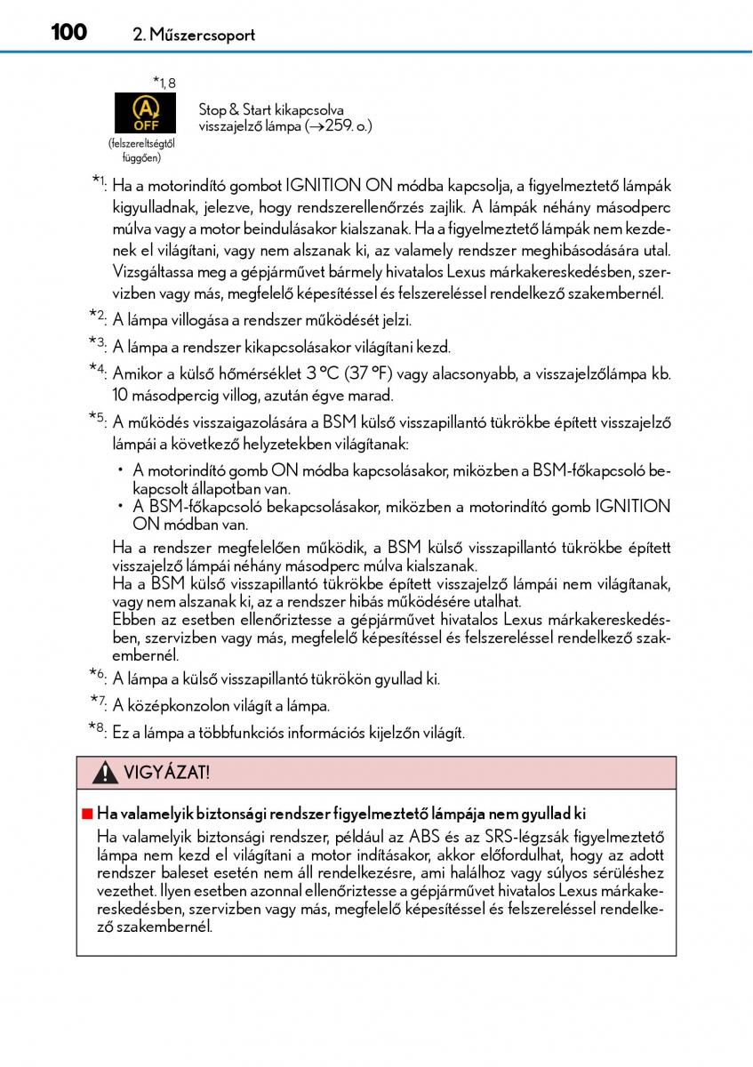 Lexus NX Kezelesi utmutato / page 100