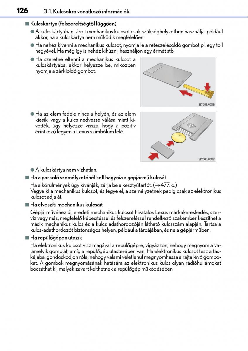 Lexus NX Kezelesi utmutato / page 126