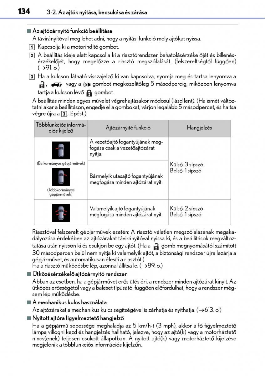 Lexus NX Kezelesi utmutato / page 134