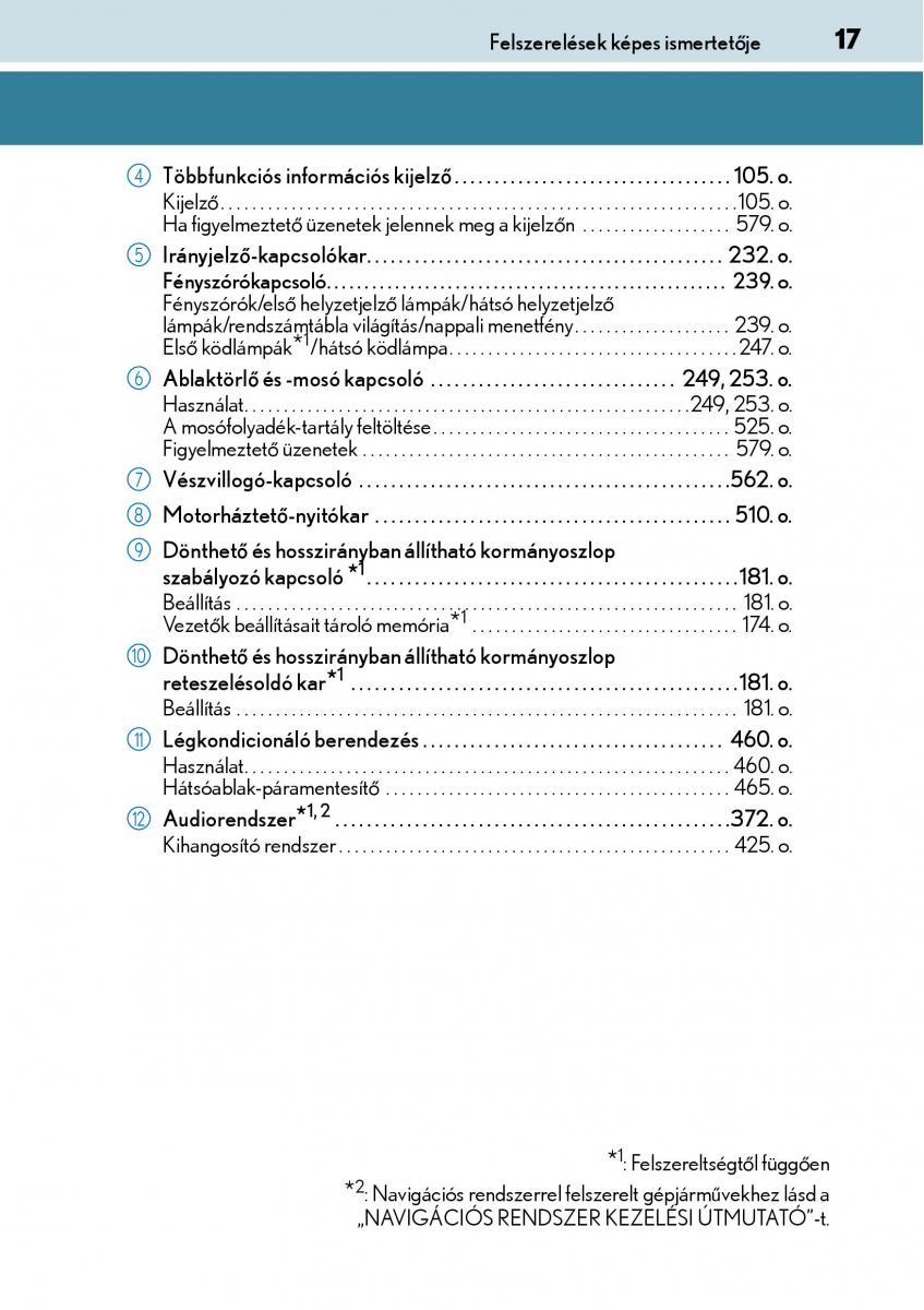 Lexus NX Kezelesi utmutato / page 17