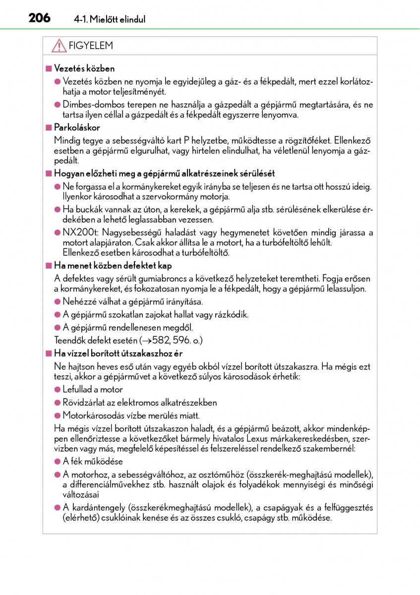 Lexus NX Kezelesi utmutato / page 206