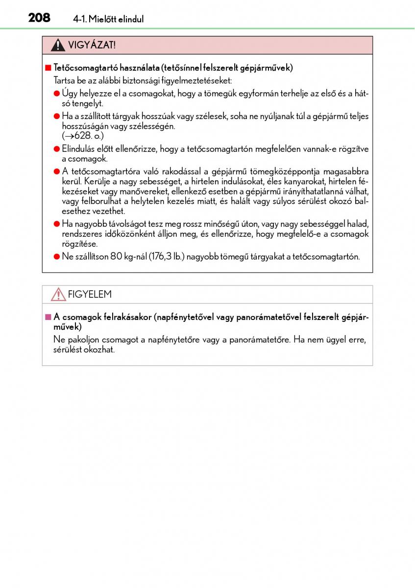 Lexus NX Kezelesi utmutato / page 208