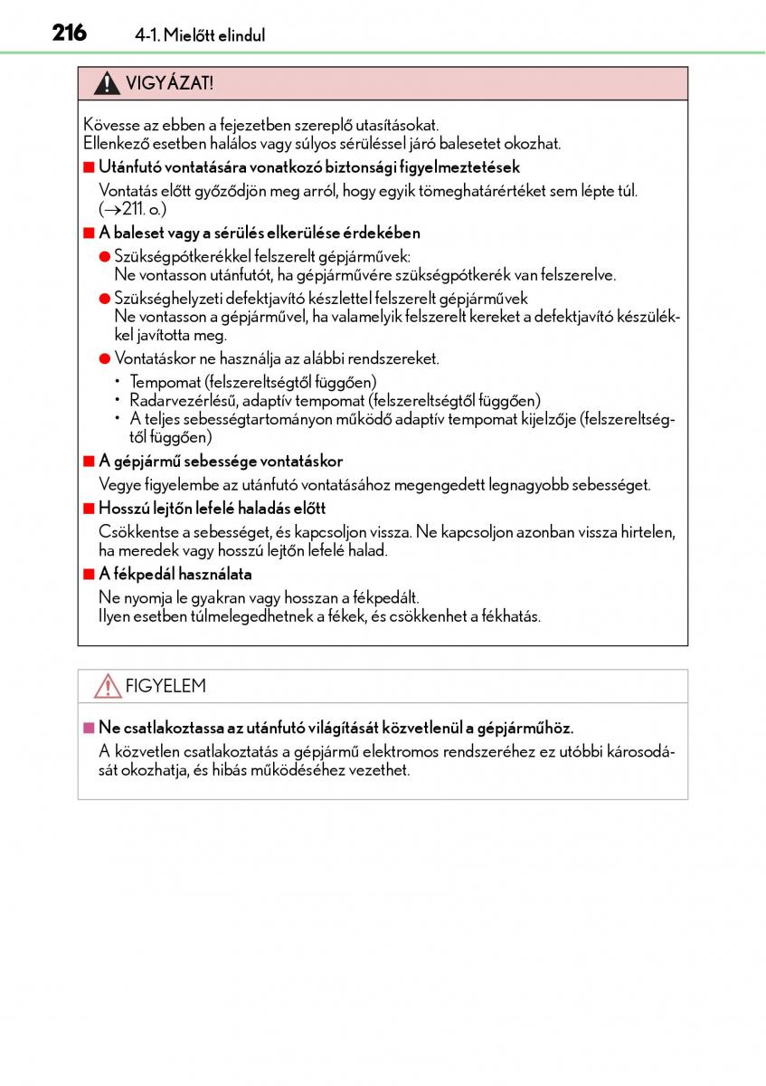 Lexus NX Kezelesi utmutato / page 216