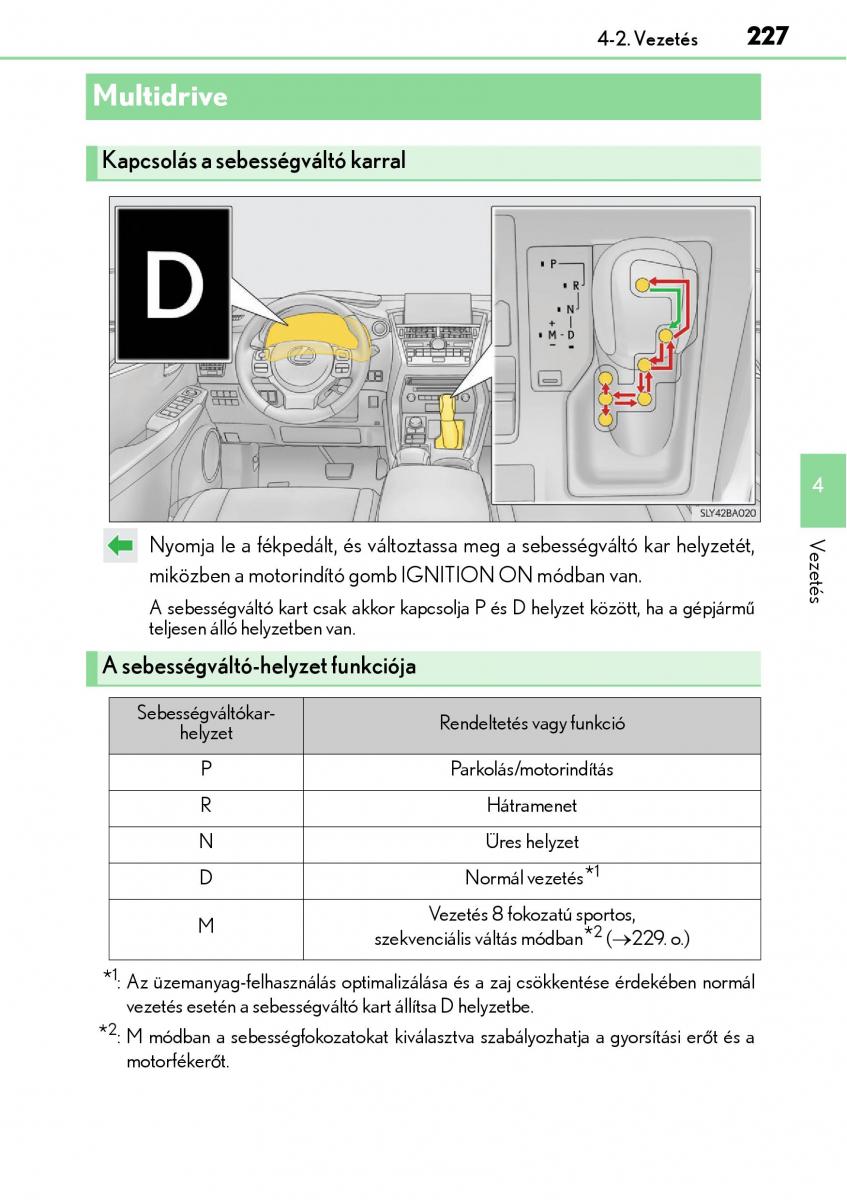 Lexus NX Kezelesi utmutato / page 227