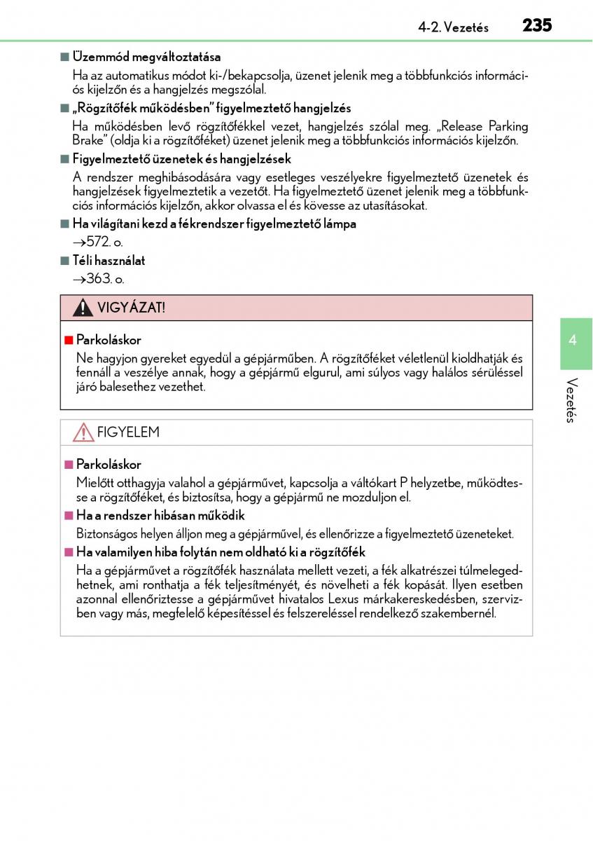 Lexus NX Kezelesi utmutato / page 235