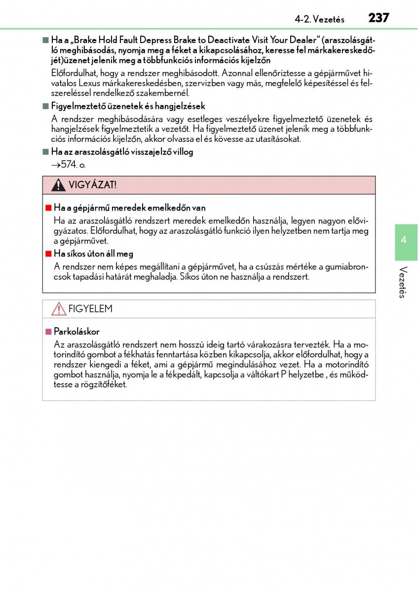 Lexus NX Kezelesi utmutato / page 237