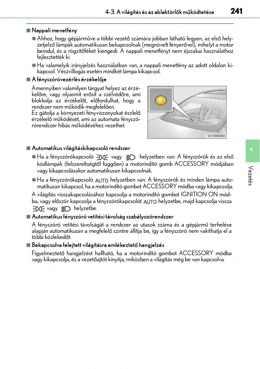 Lexus NX Kezelesi utmutato / page 241