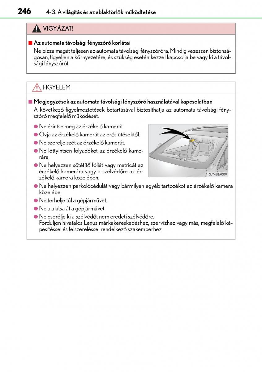 Lexus NX Kezelesi utmutato / page 246