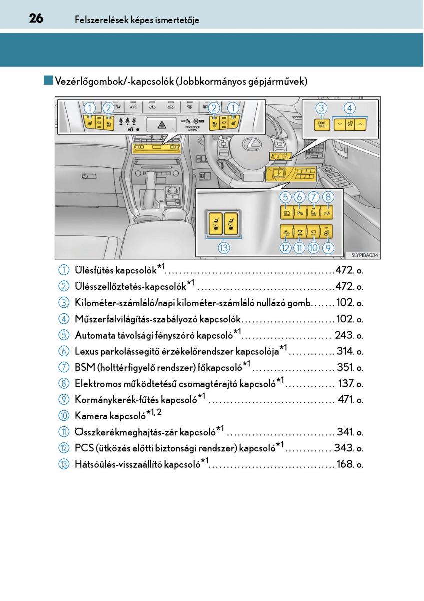 Lexus NX Kezelesi utmutato / page 26