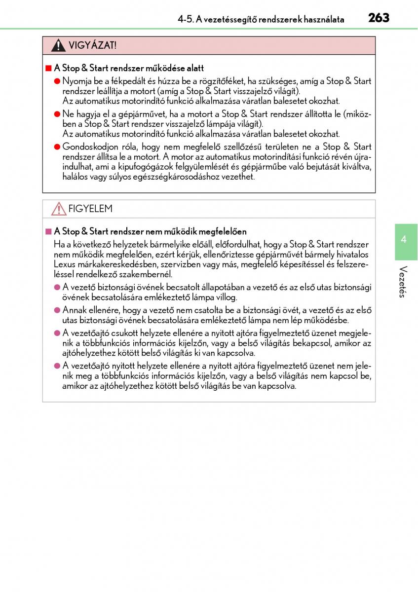 Lexus NX Kezelesi utmutato / page 263