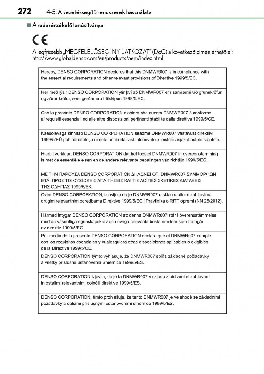 Lexus NX Kezelesi utmutato / page 272