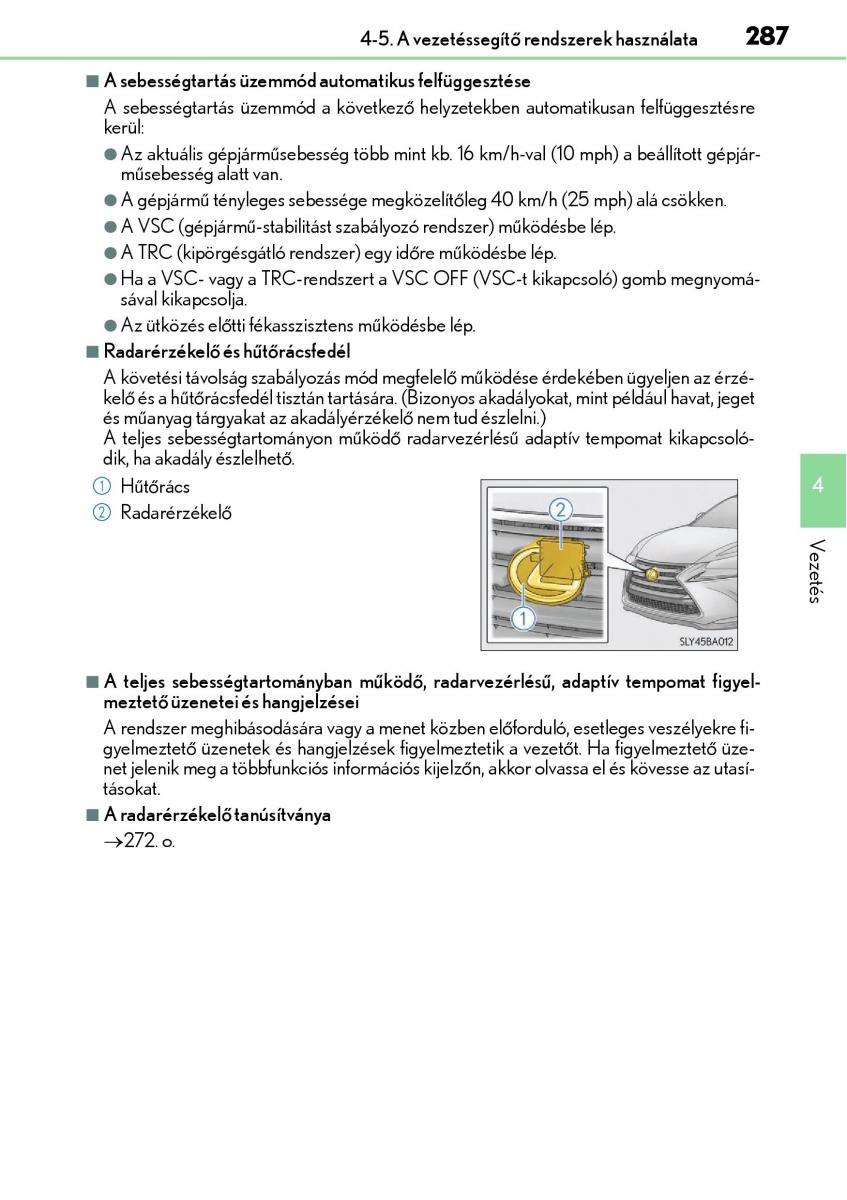 Lexus NX Kezelesi utmutato / page 287