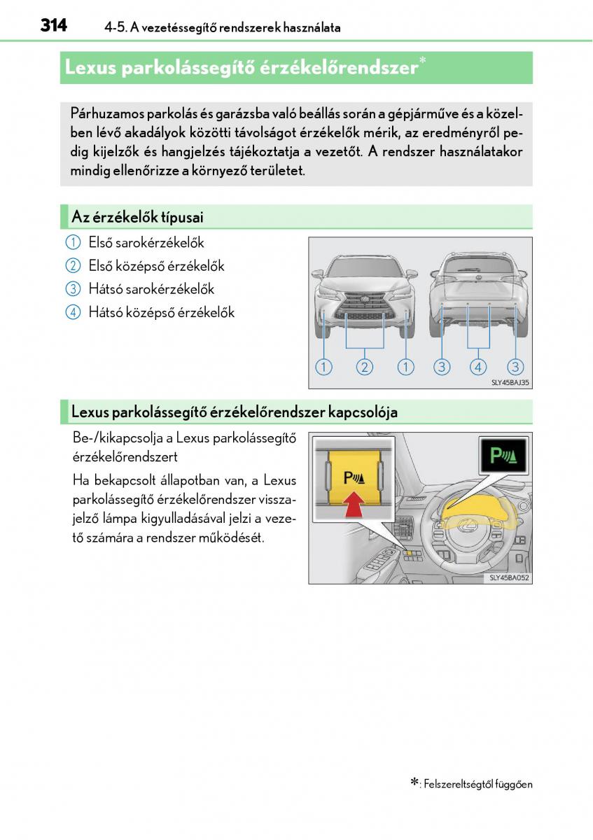 Lexus NX Kezelesi utmutato / page 314