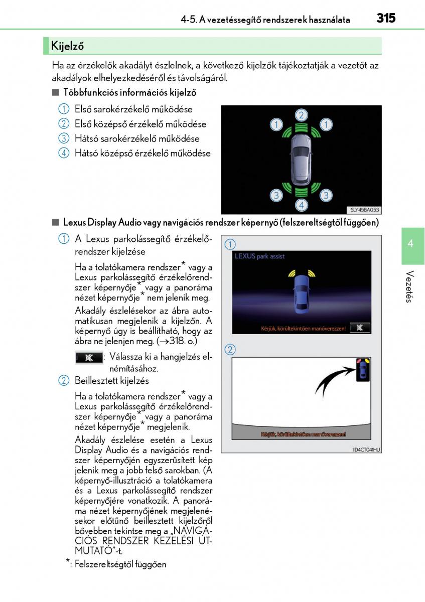 Lexus NX Kezelesi utmutato / page 315