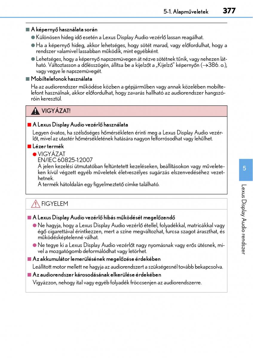 Lexus NX Kezelesi utmutato / page 377