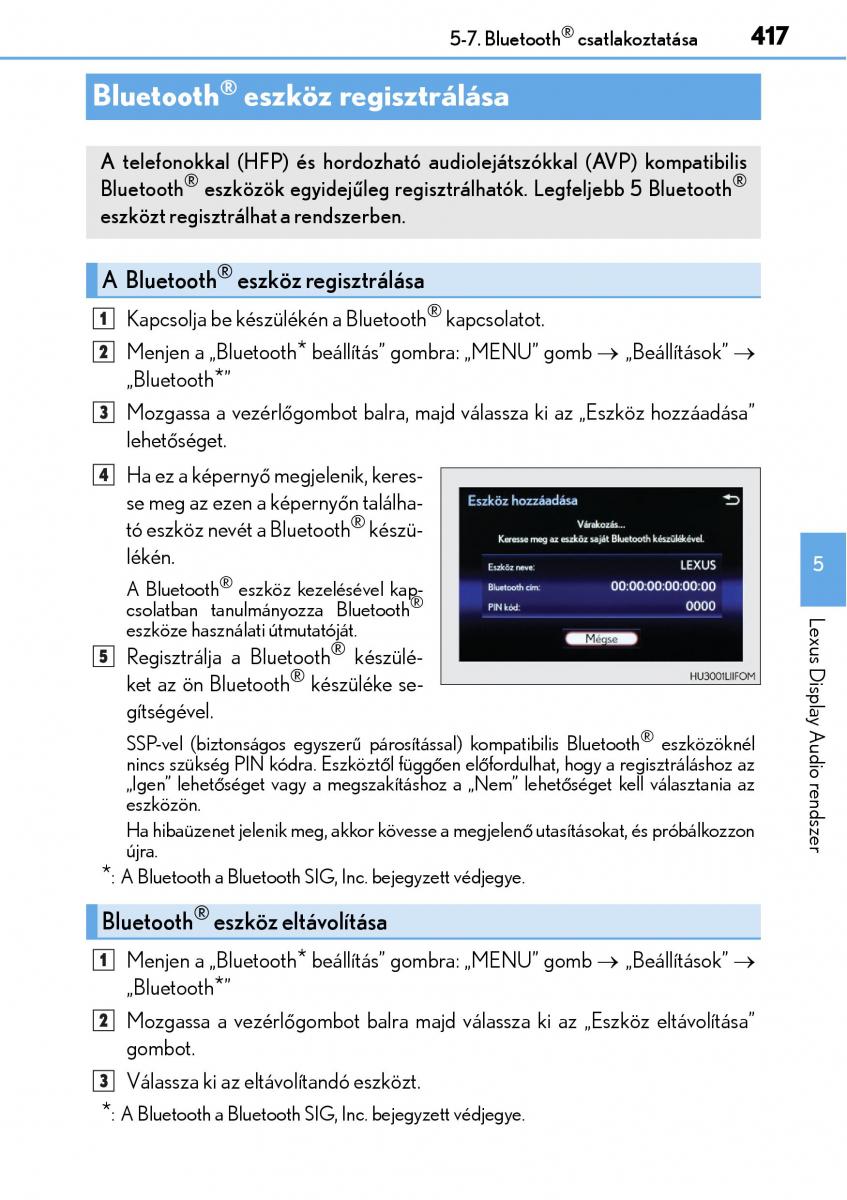 Lexus NX Kezelesi utmutato / page 417