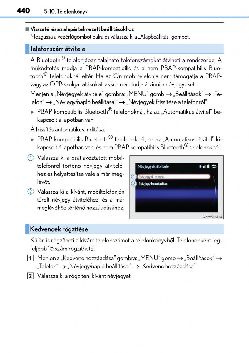 Lexus NX Kezelesi utmutato / page 440