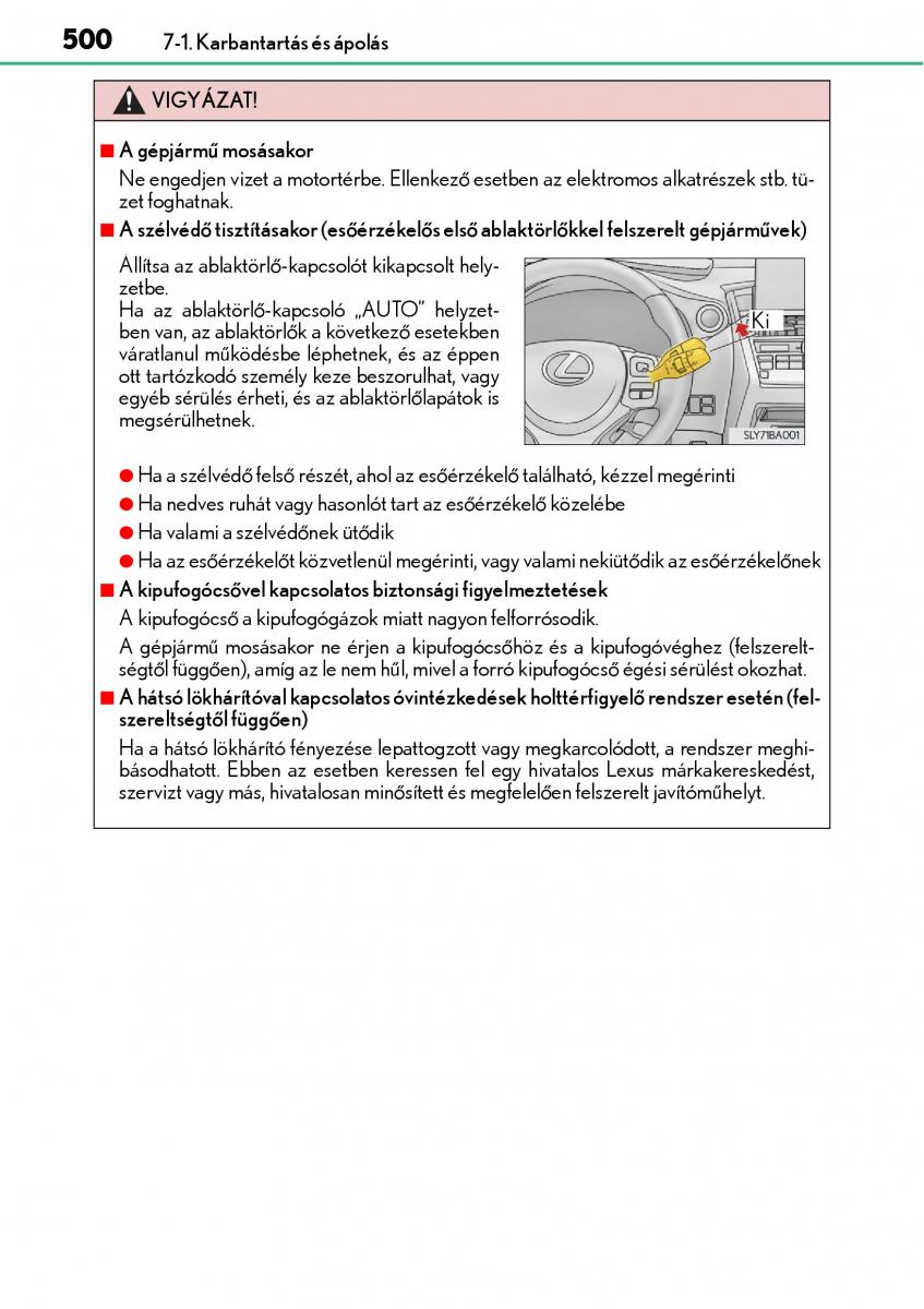 Lexus NX Kezelesi utmutato / page 500