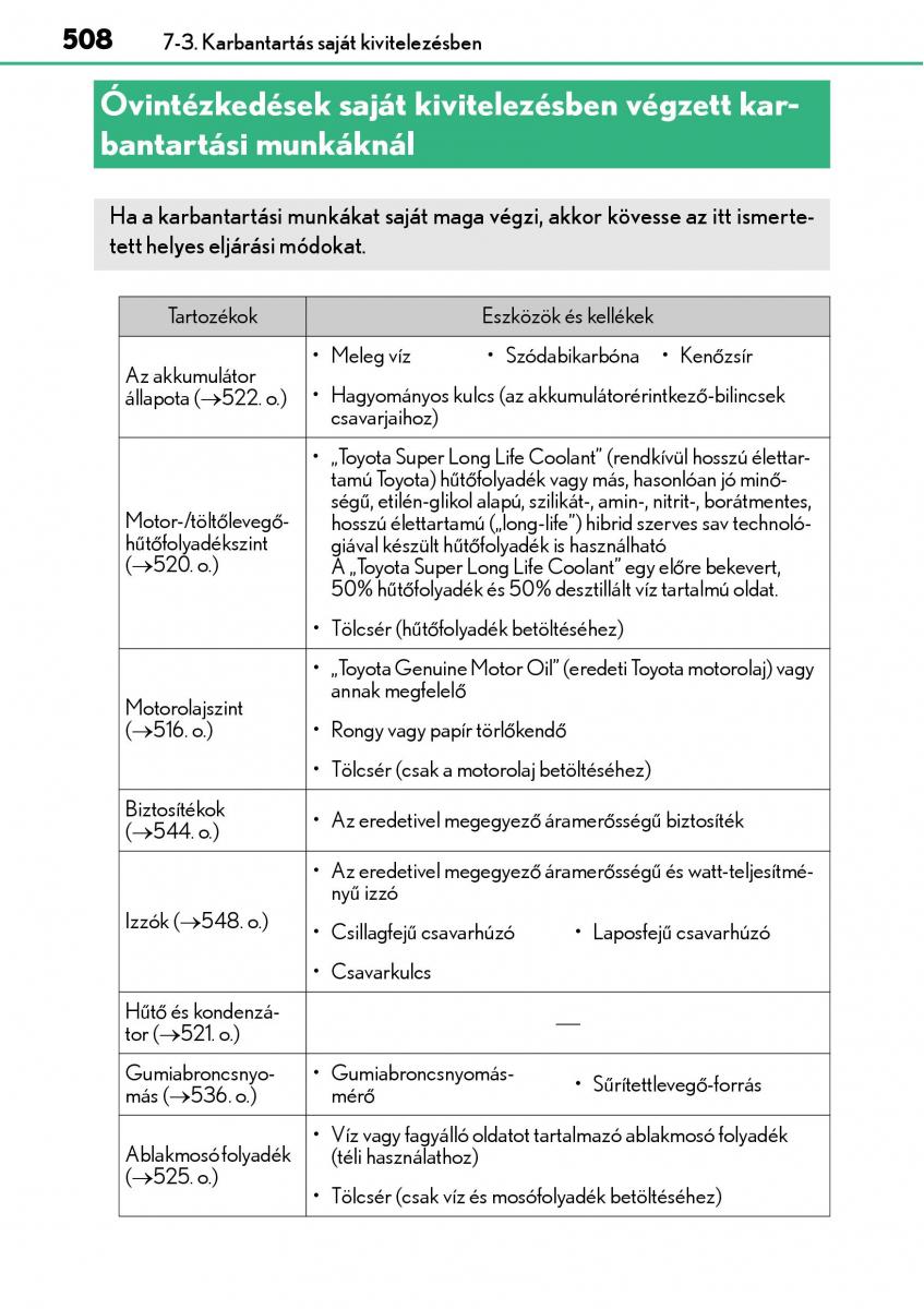 Lexus NX Kezelesi utmutato / page 508