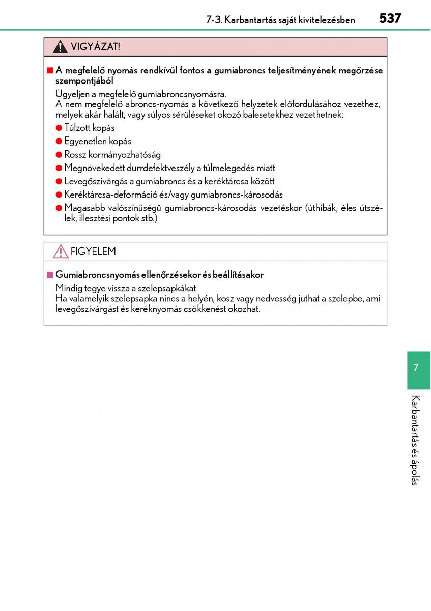 Lexus NX Kezelesi utmutato / page 537