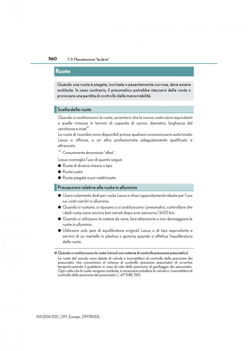 Lexus NX manuale del proprietario / page 560