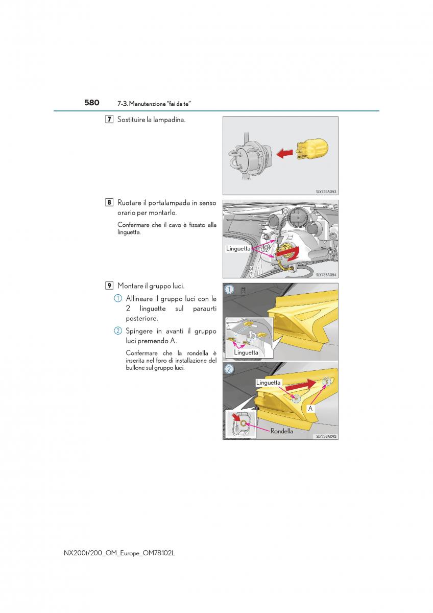 Lexus NX manuale del proprietario / page 580