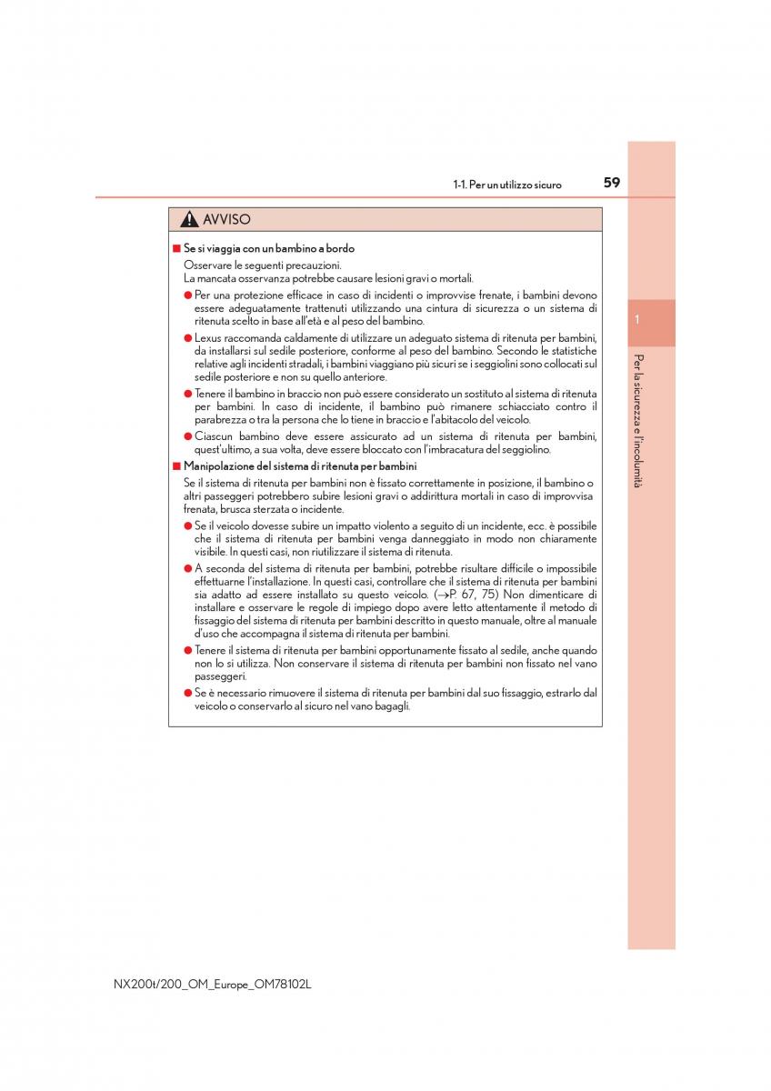 Lexus NX manuale del proprietario / page 59