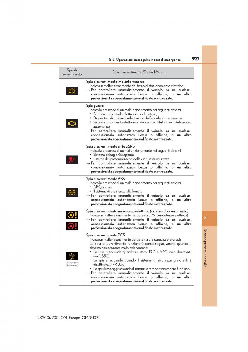 Lexus NX manuale del proprietario / page 597