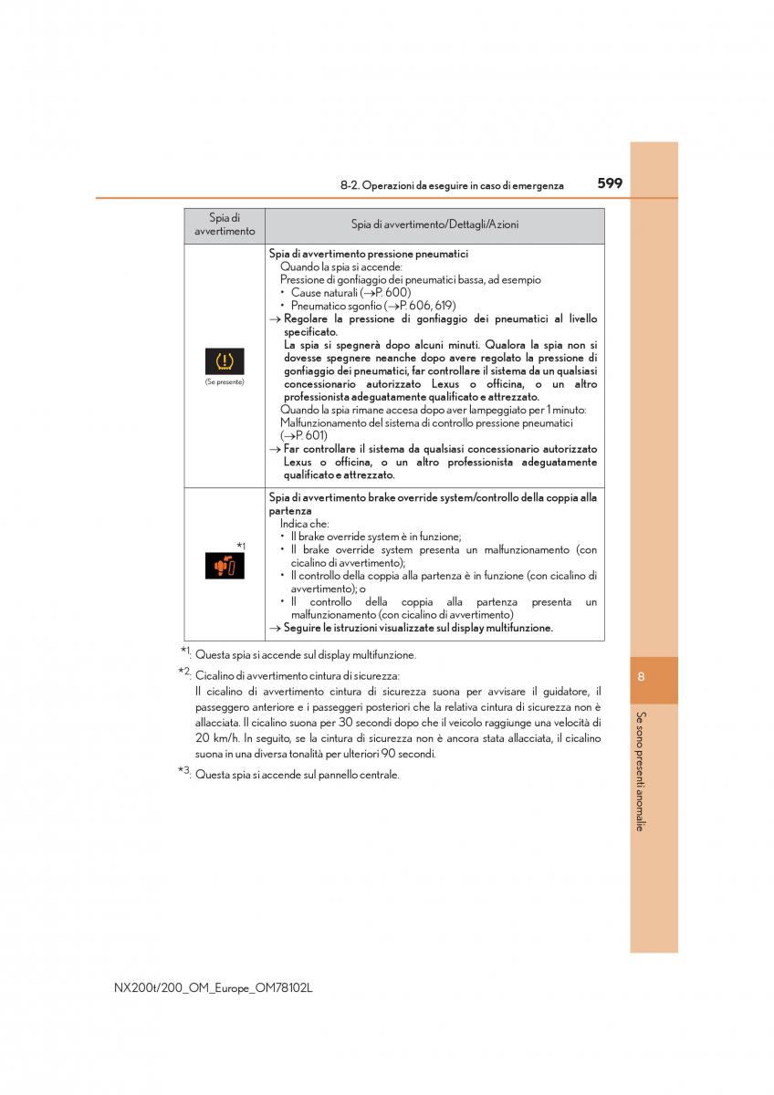 Lexus NX manuale del proprietario / page 599