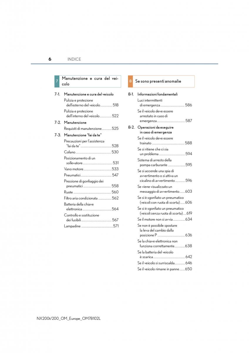 Lexus NX manuale del proprietario / page 6