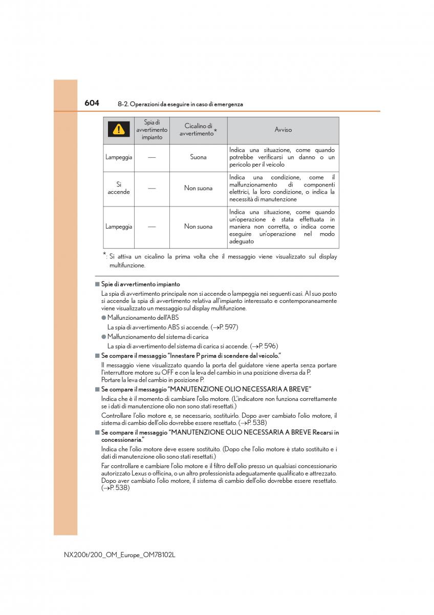 Lexus NX manuale del proprietario / page 604