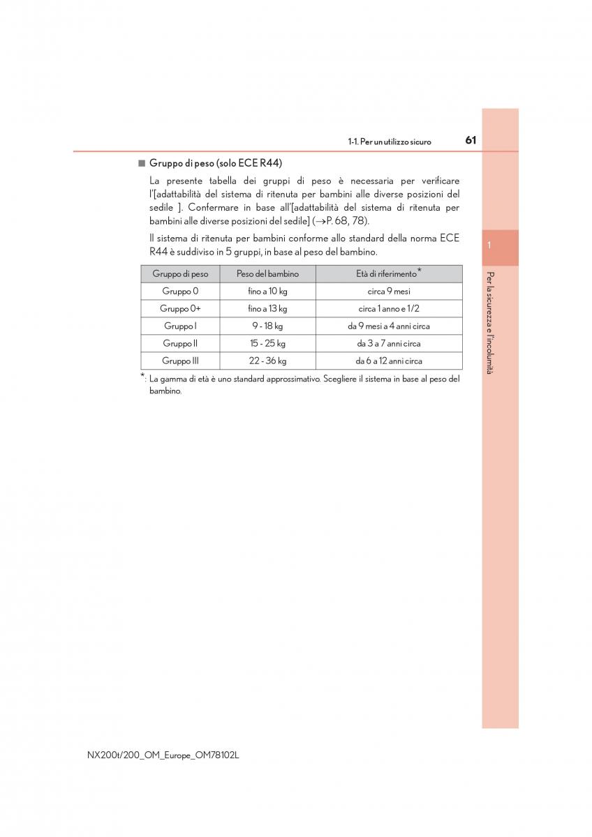 Lexus NX manuale del proprietario / page 61