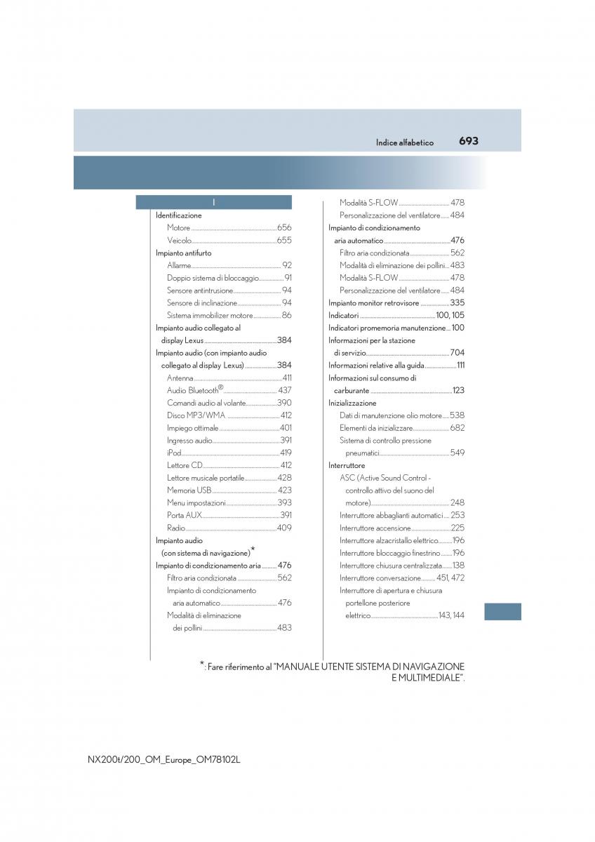 Lexus NX manuale del proprietario / page 693