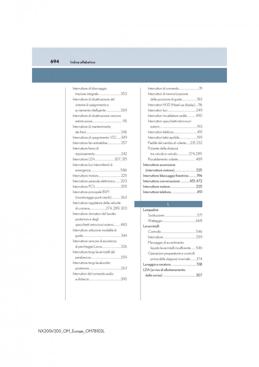 Lexus NX manuale del proprietario / page 694