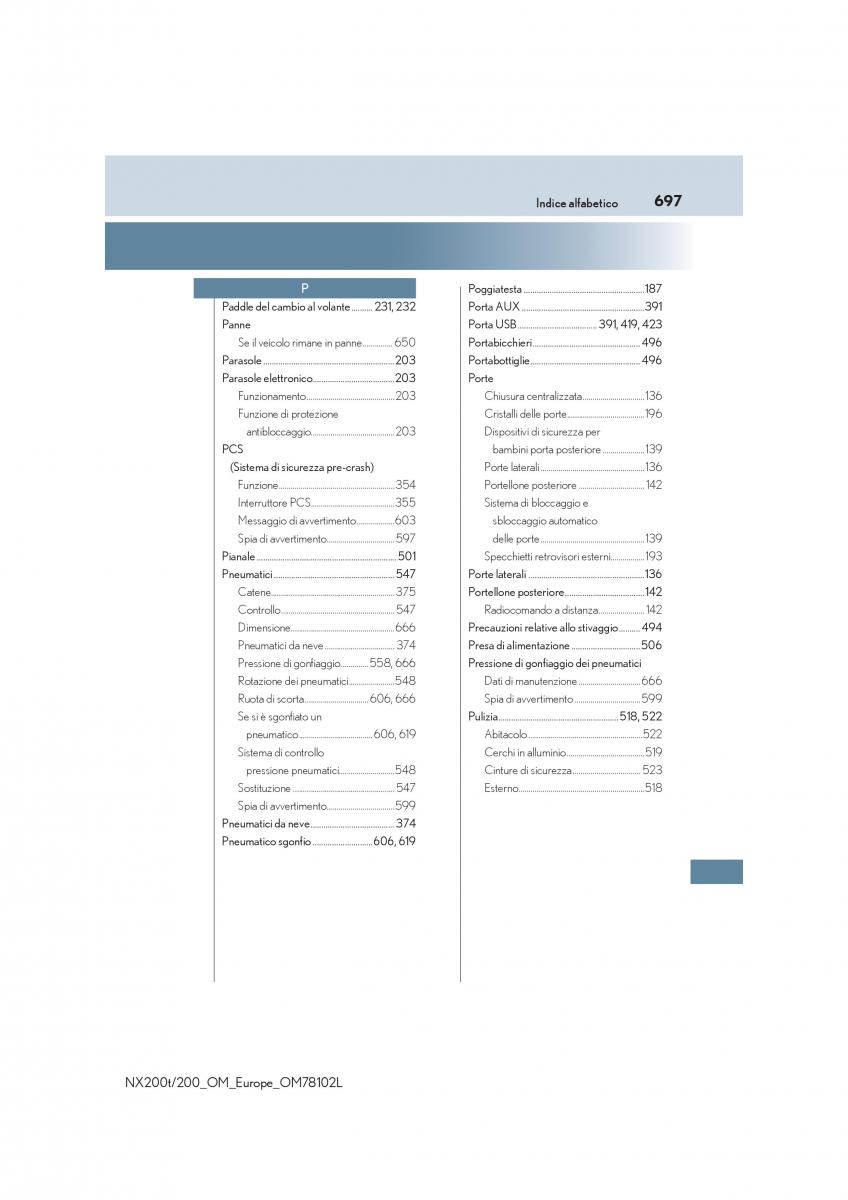 Lexus NX manuale del proprietario / page 697