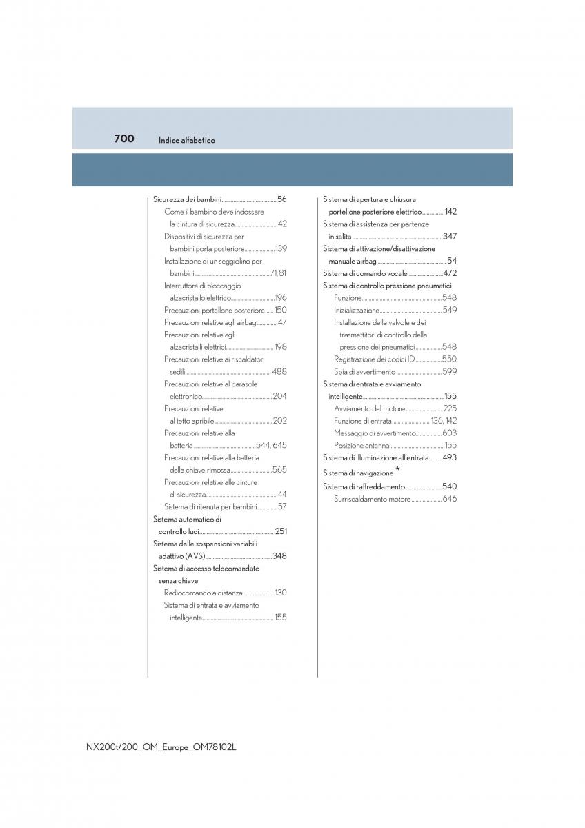 Lexus NX manuale del proprietario / page 700