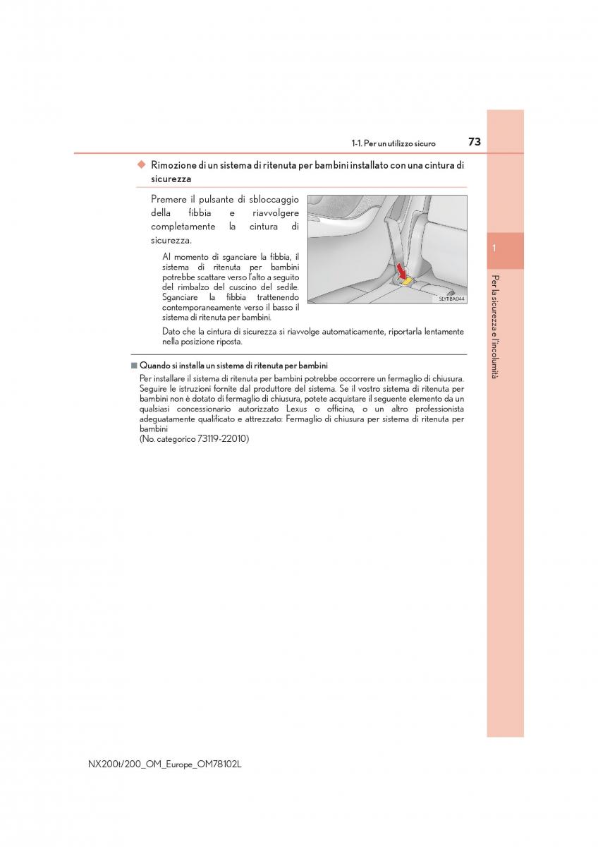 Lexus NX manuale del proprietario / page 73